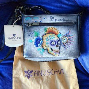 NWT Anuschka Hand Painted Crossbody